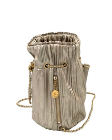 Chanel Gold Leather Coco Pleats Small Backpack Bag