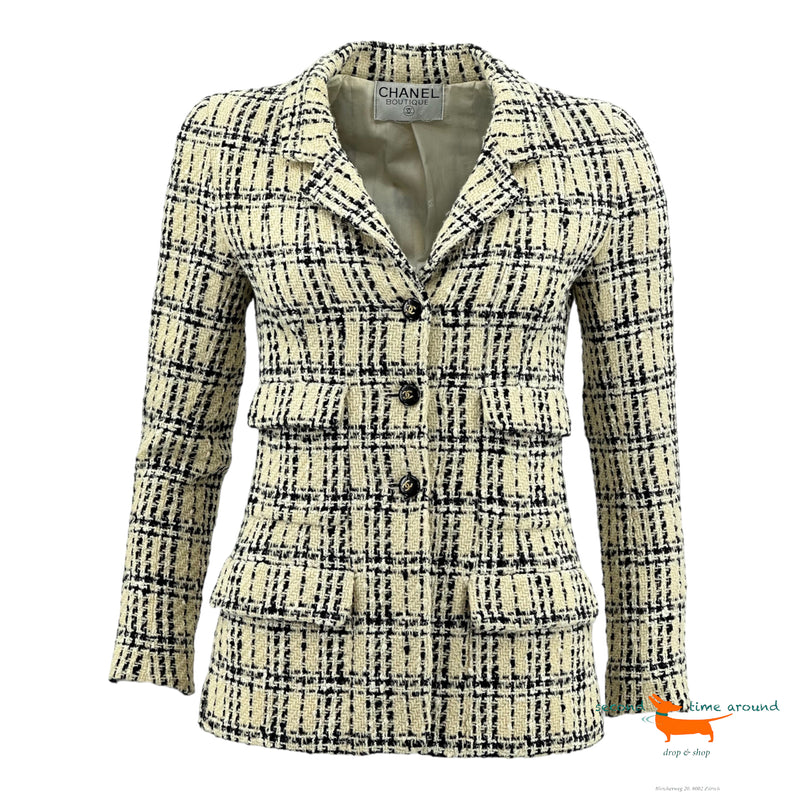 Chanel Black and White Tweed Jacket