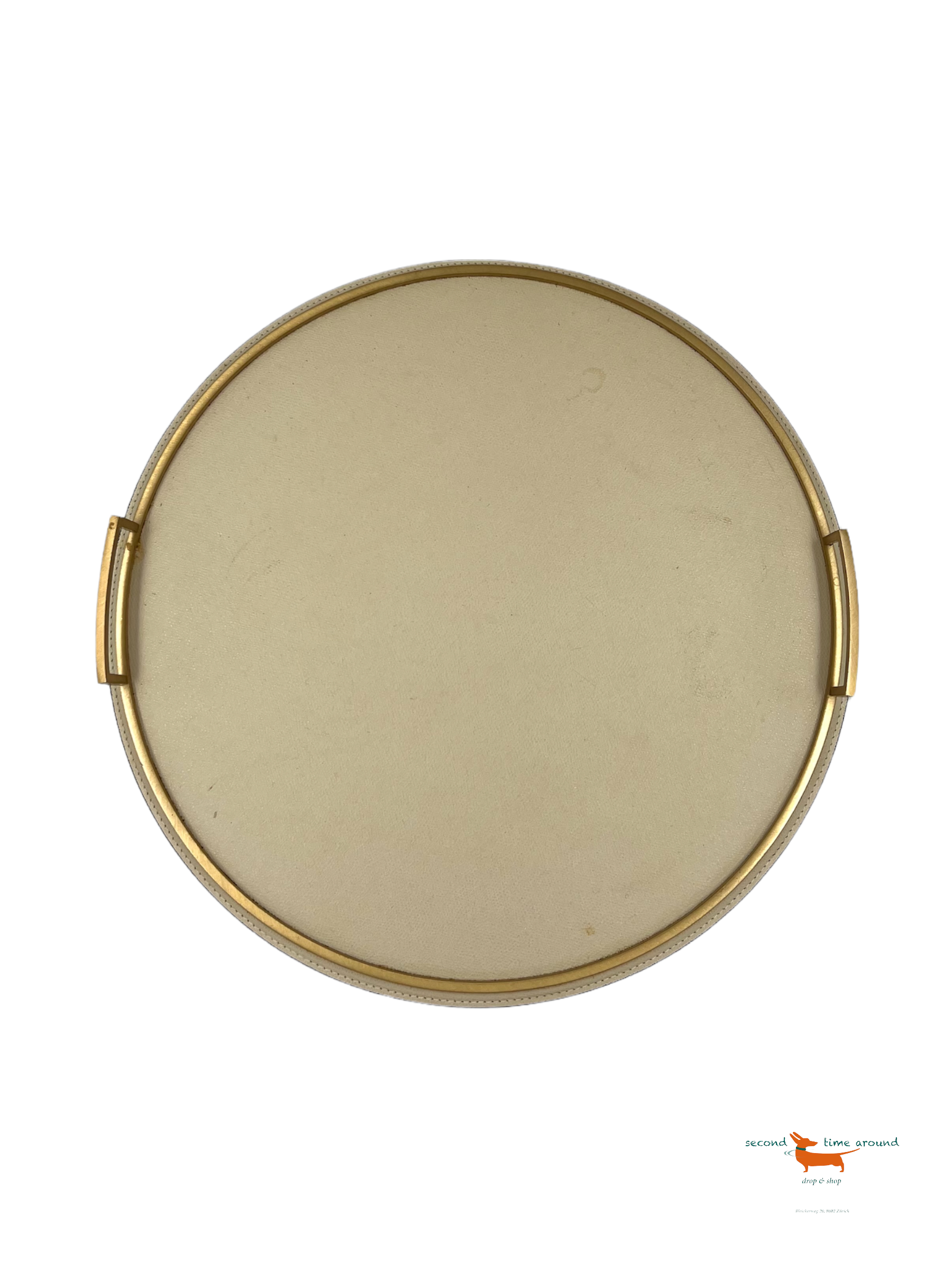 GioBagnara Leather Tray Defile round handmade