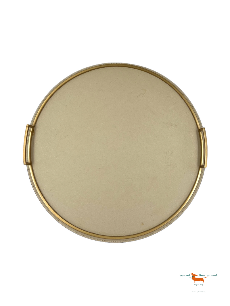 GioBagnara Leather Tray Defile round handmade