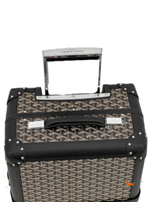 Goyard Black Goyardine Canvas and Leather Bourget Trolley