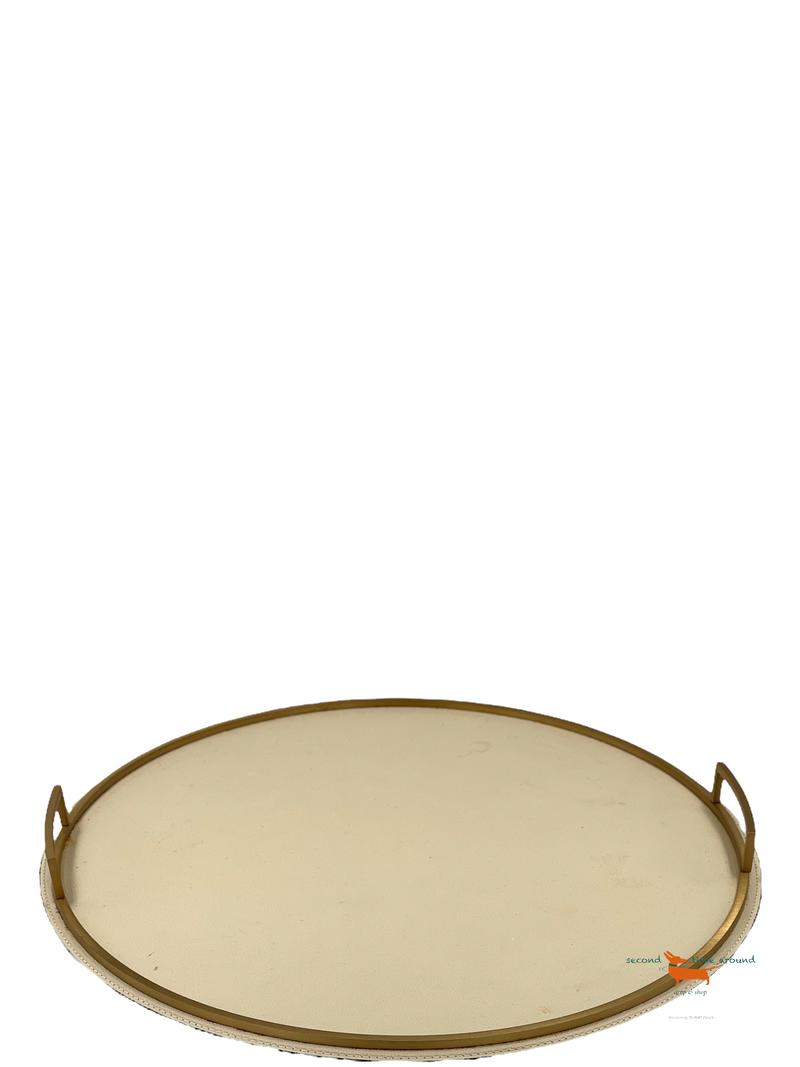 GioBagnara Leather Tray Defile round handmade