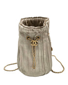 Chanel Gold Leather Coco Pleats Small Backpack Bag