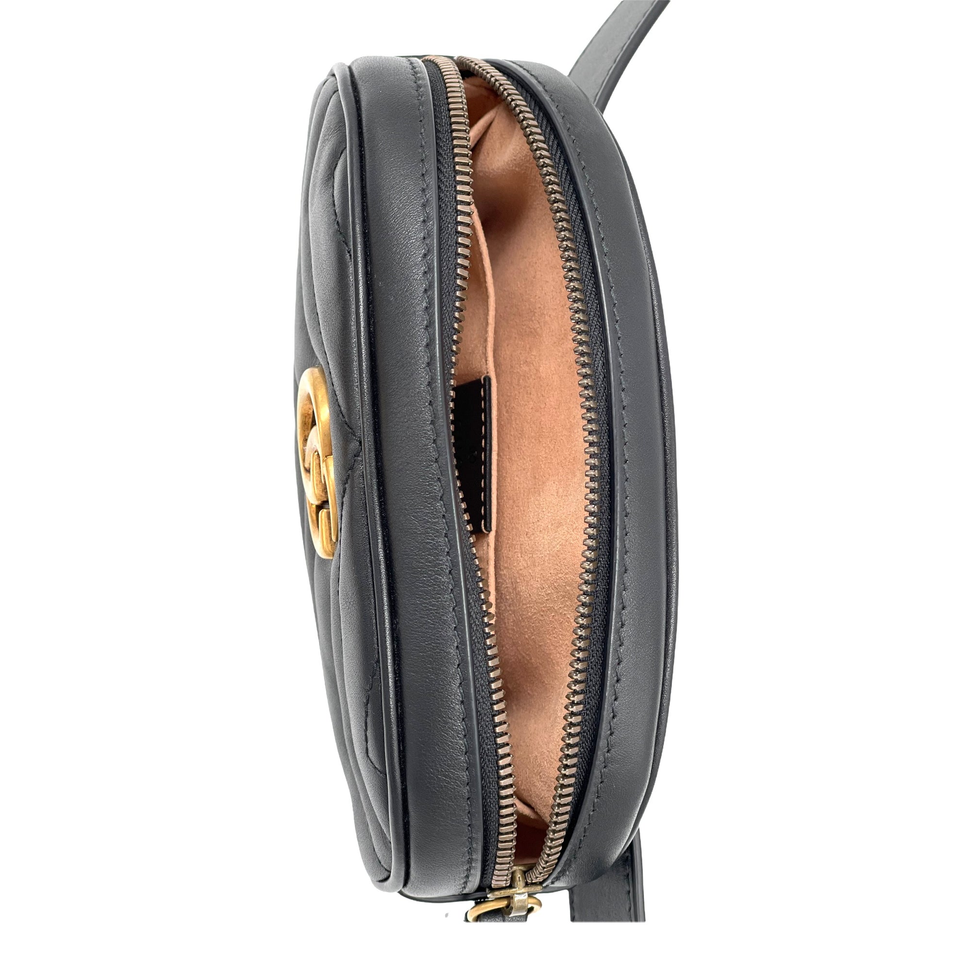 Gucci Womens Black Marmont Quilted Leather Belt Bag