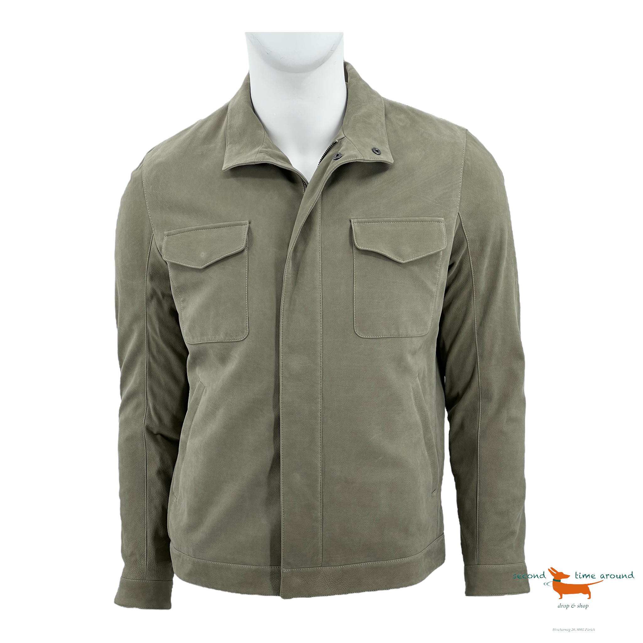 Loro Piana Grained Nabuk Leather  Bomber Jacket