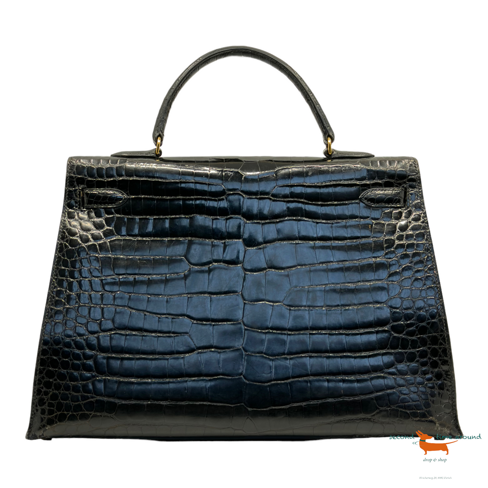 Hermes Kelly 32 Croco with Initials