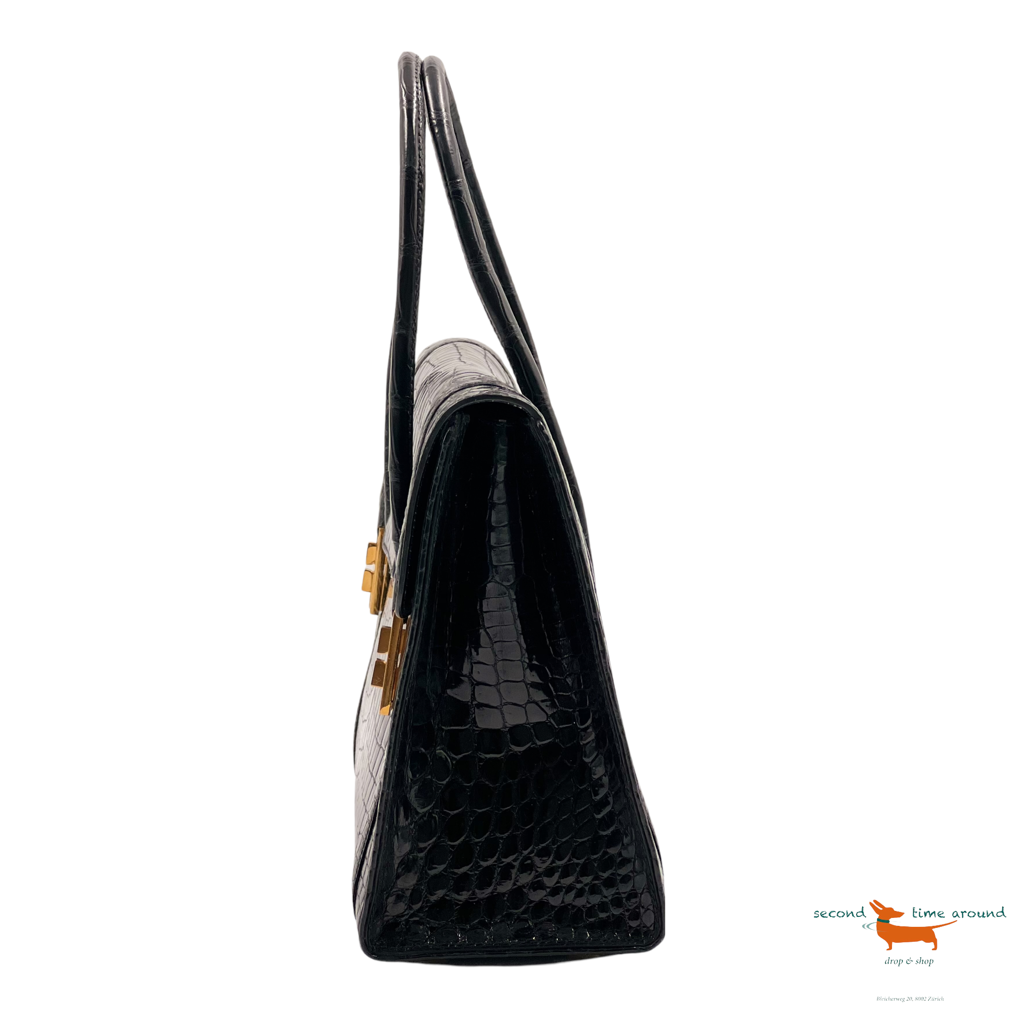 Hermes Rare Vintage Drag Bag in Lisse Niloticus Crocodile GHW