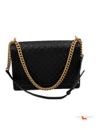 Chanel Calfskin Quilted Large Boy Flap Black Bag