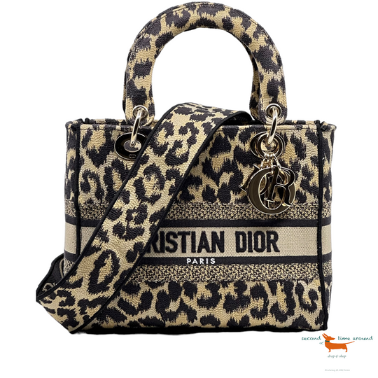 Christian Dior Christian Dior Lady D-Lite Bag Embroidered Canvas Medium Bag