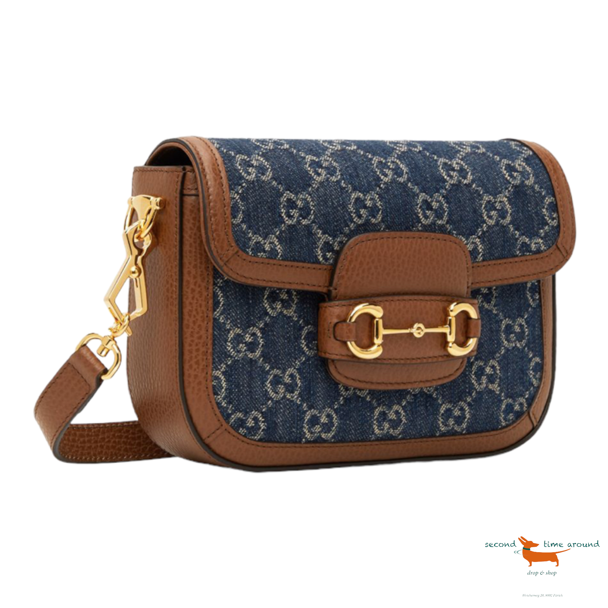 Gucci Horsebit 1955 Denim Cross Bidy Bag