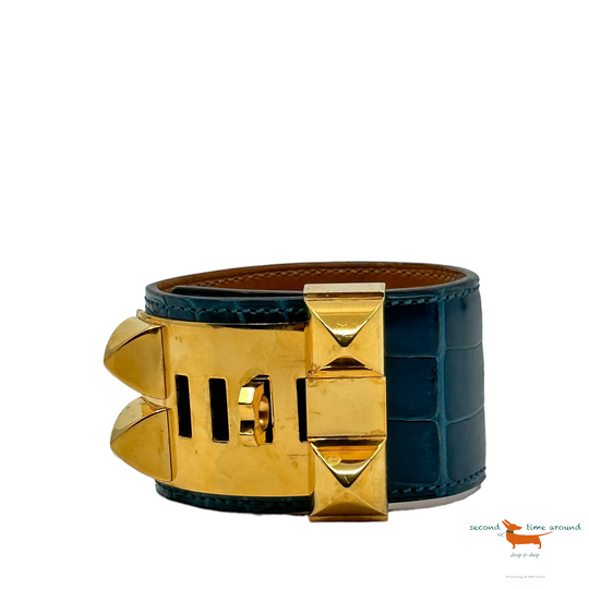 Hermes Croco Bracelet Collier de Chien