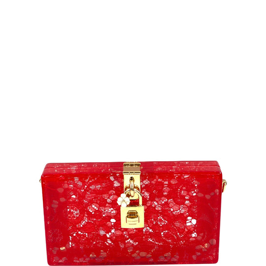 Dolce Gabbana Clutch Dolce Box  - plexiglass / lace