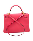 Hermes Kelly Retourne 32 Epsom Leather Rose Azalee Bag Rare