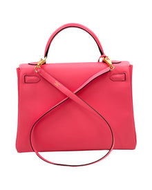 Hermes Kelly Retourne 32 Epsom Leather Rose Azalee Bag Rare