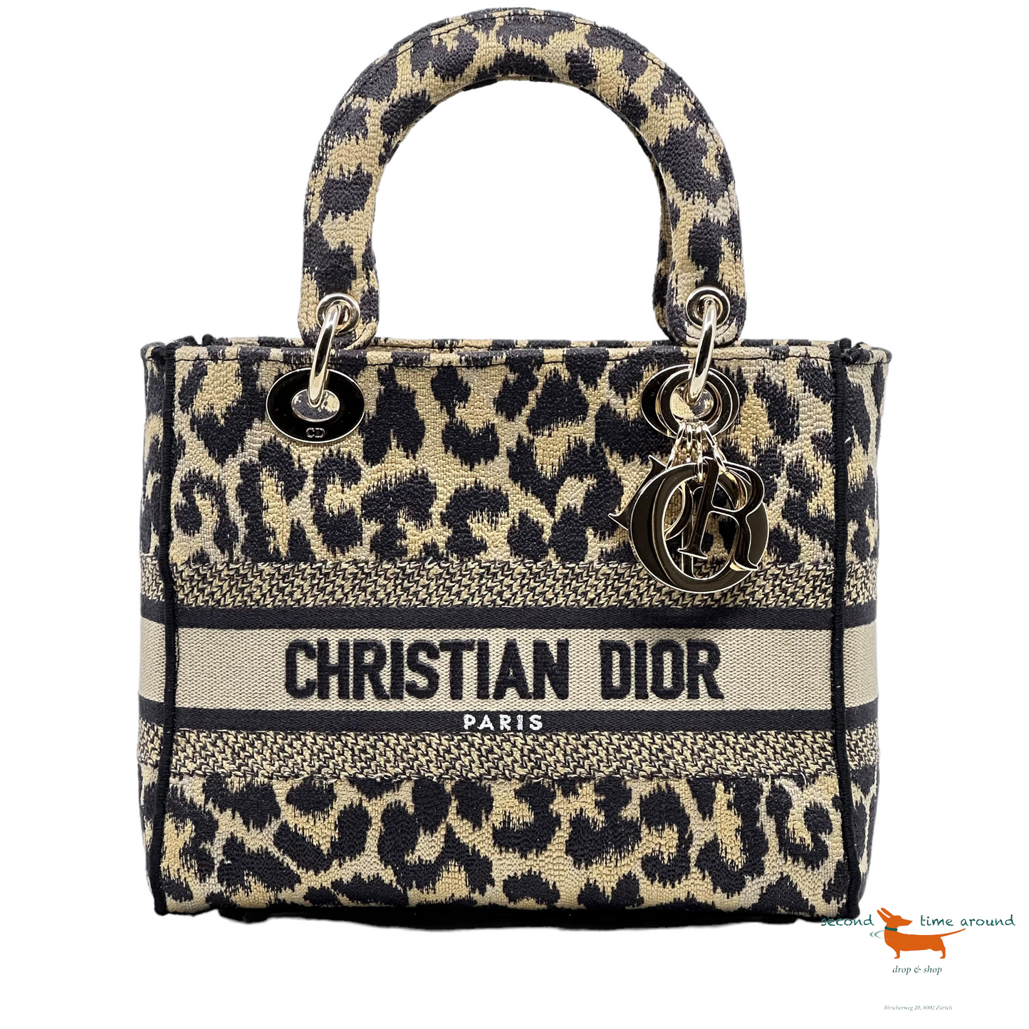 Christian Dior Christian Dior Lady D-Lite Bag Embroidered Canvas Medium Bag