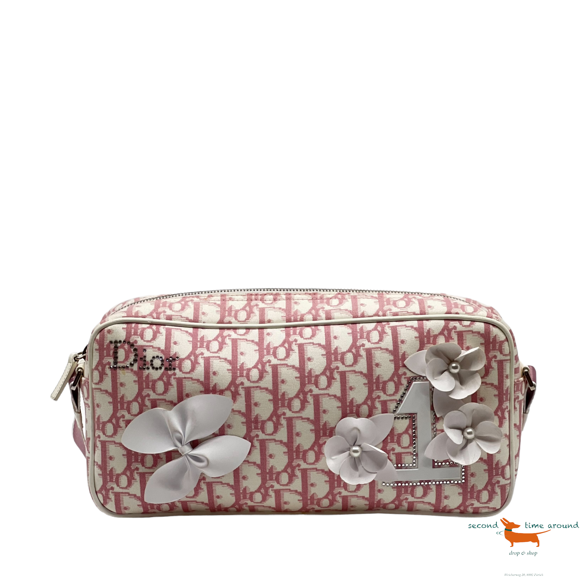 Dior Oblique Monogram Trotter Pink Coated Canvas Cross Body Bag