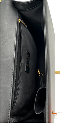 Chanel Calfskin Quilted Large Boy Flap Black Bag