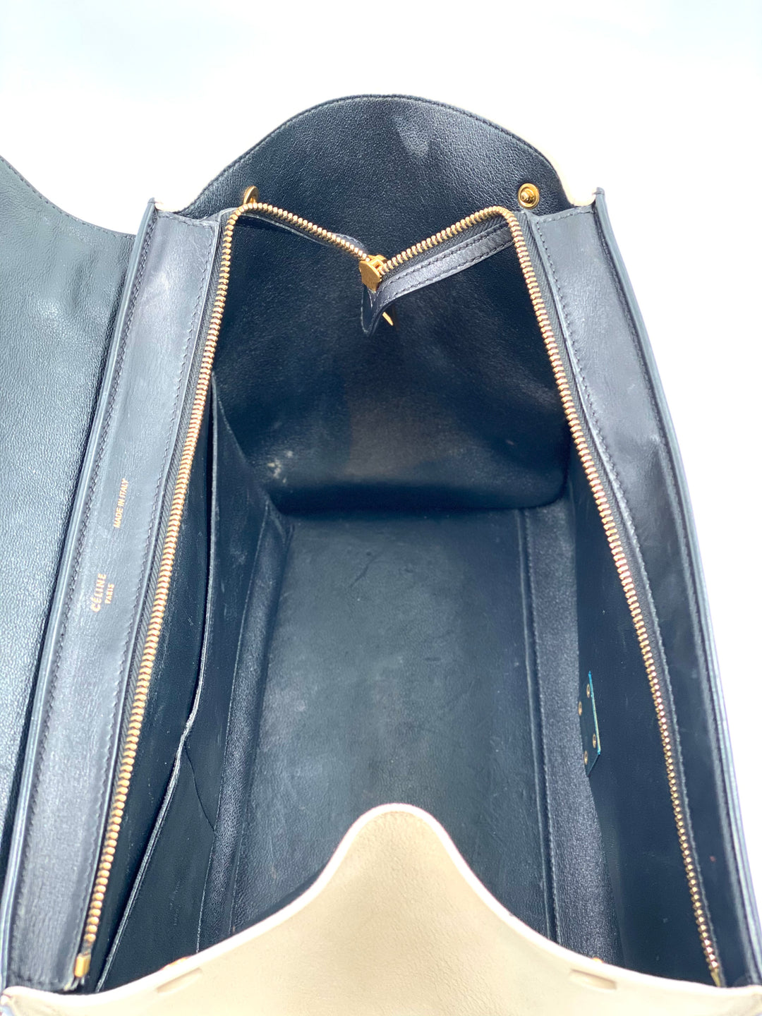 Celine Trapeze medium model handbag python suede