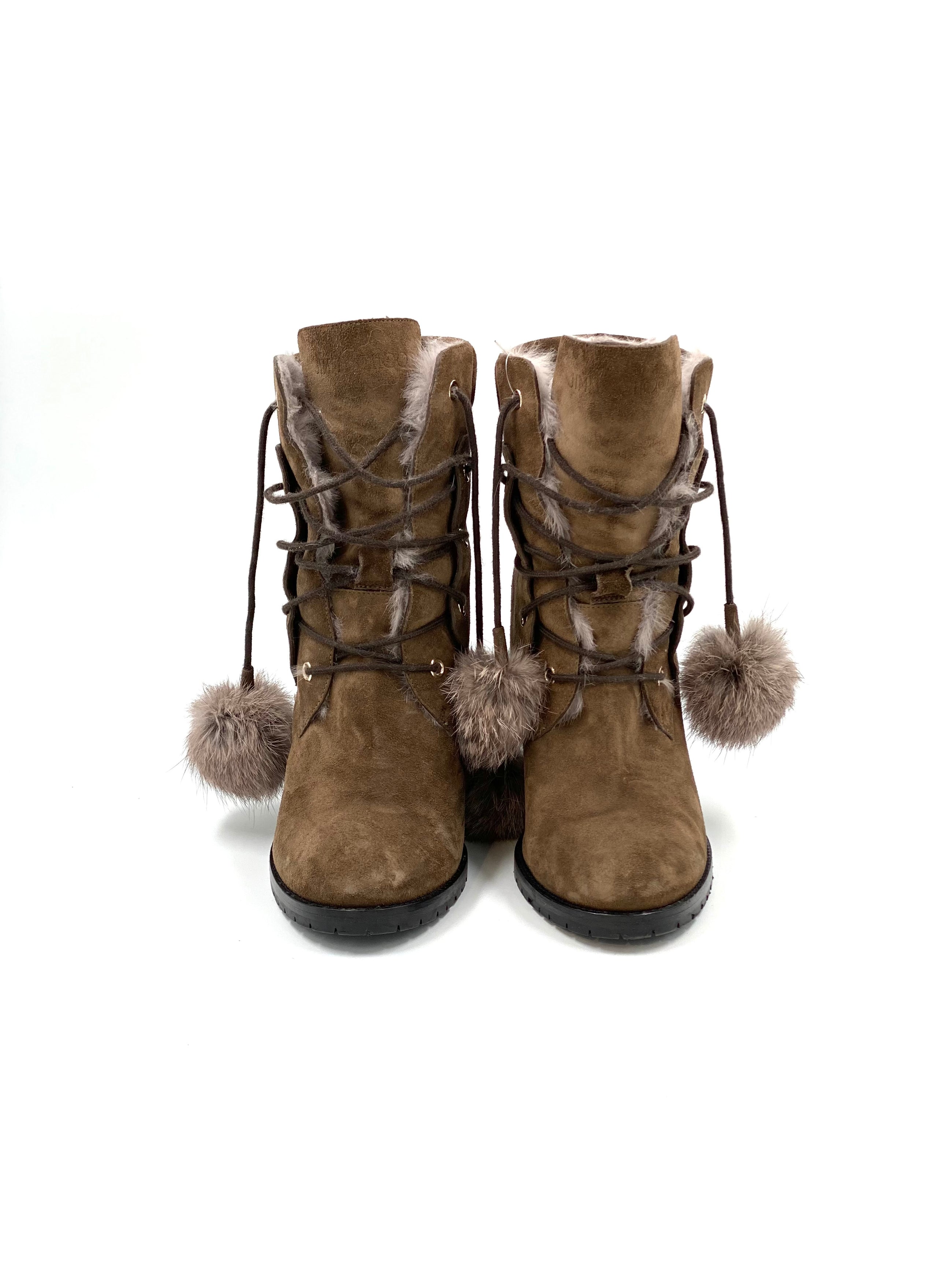 Jimmy Choo Boots Elba 95 aus Veloursleder
