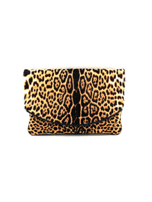 Yves Saint Laurent Animal-print calf hair clutch