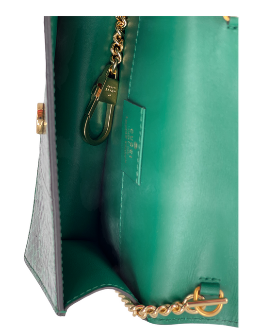 Gucci Sylvie Mini Green Python Shoulder Bag