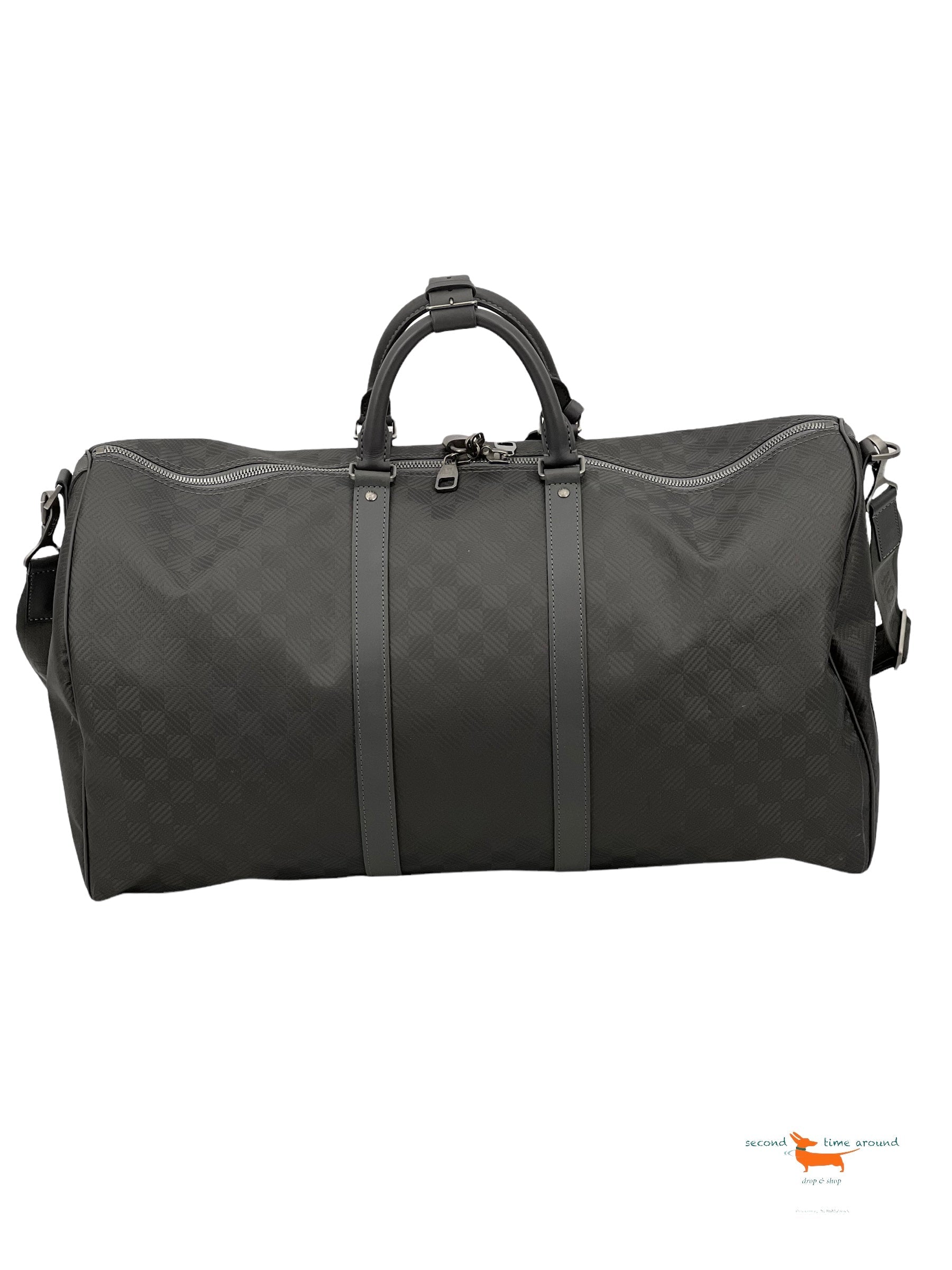 Louis Vuitton Damier Keepall  Bandouliere 55 Carbon Bag