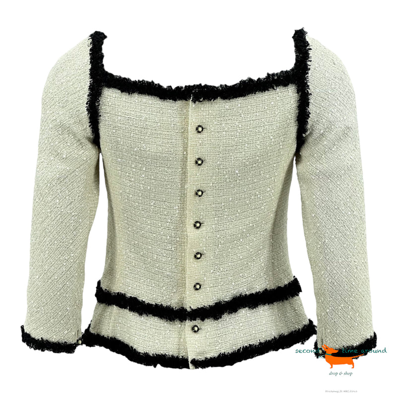 Chanel Signature Monochrome Pailletten Fantasy Tweed Jacket
