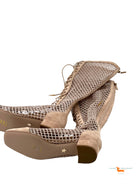 Christian Dior Naughtily-D Lace Up Boots Nude