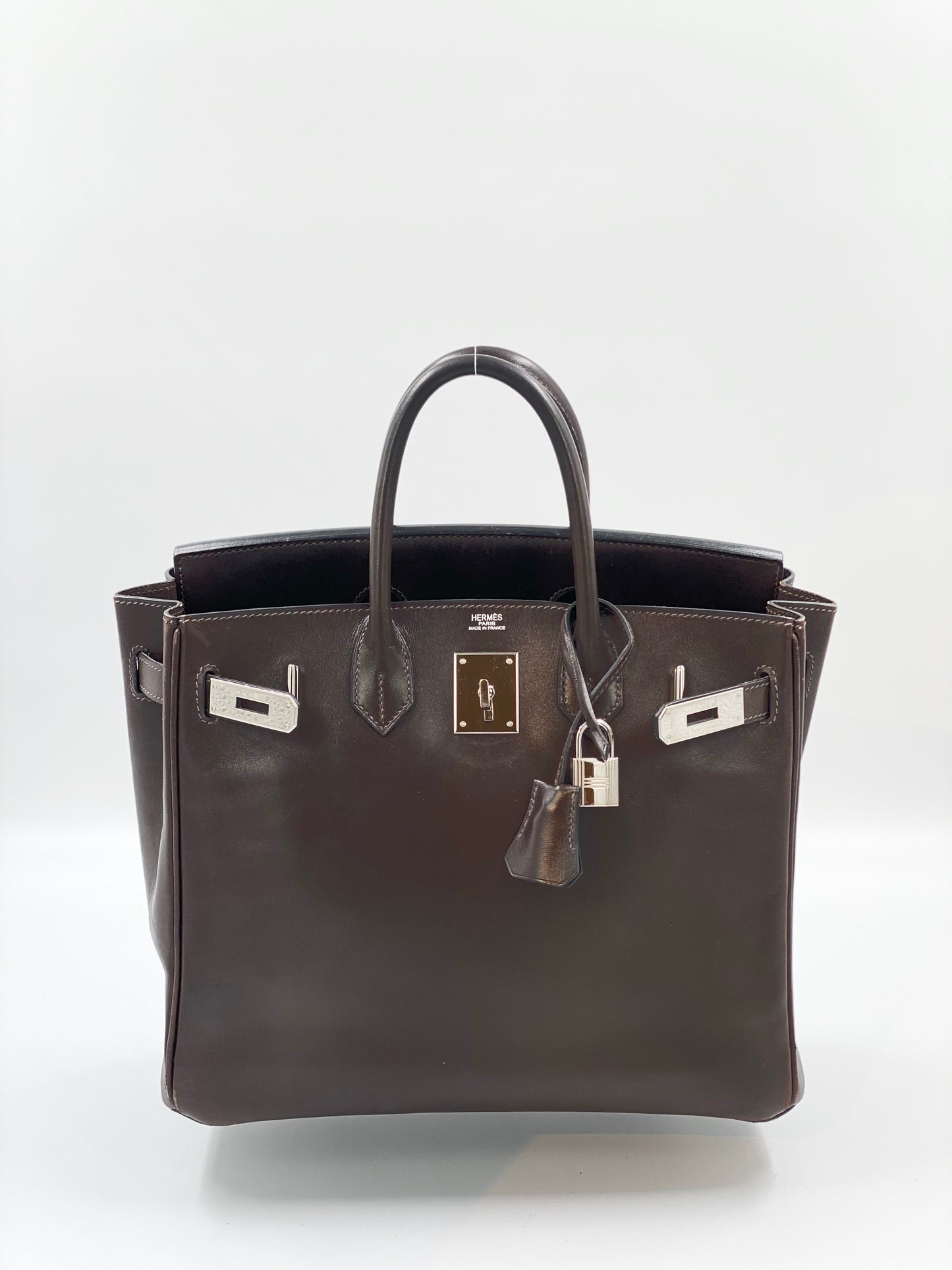 Hermes HAC Birkin 28 Box Leather Dark Brown Very Rare Bag