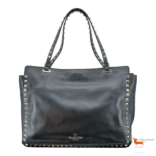 Valentino Leather Shopper Rockstud Medium Bag