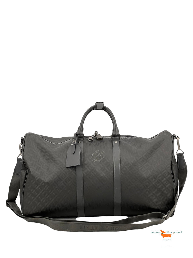 Louis Vuitton Damier Keepall  Bandouliere 55 Carbon Bag