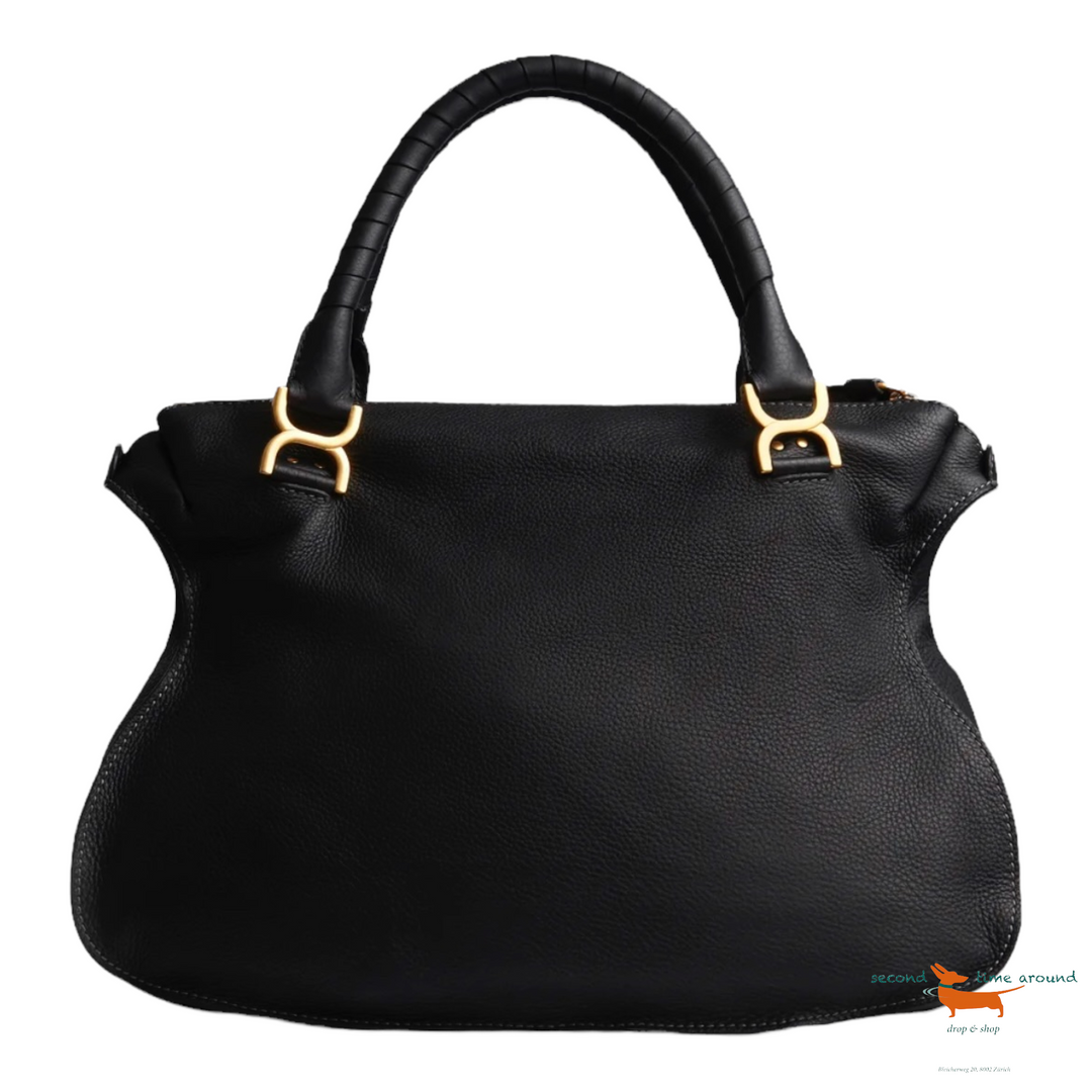 Chloé Marcie Black Leather Bag Large