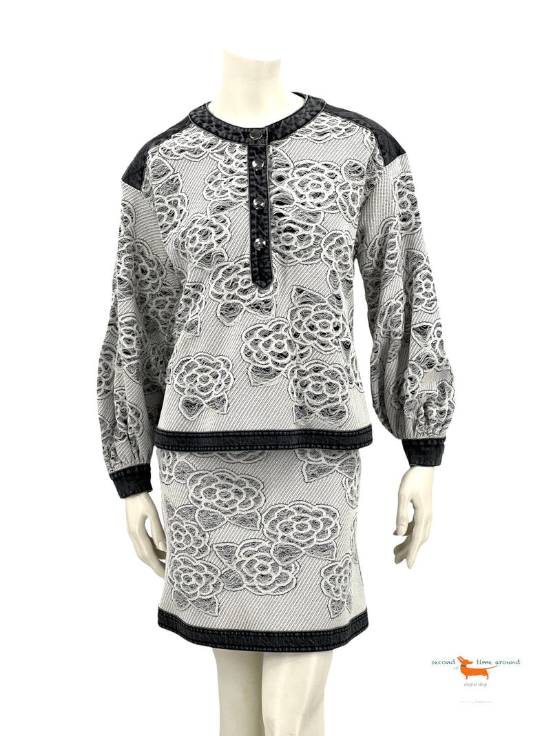 Chanel White Black  Denim Costume