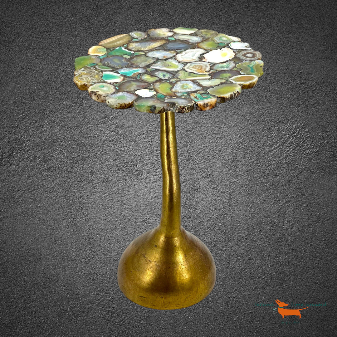 Green Agate (Achat) Stone Side Table
