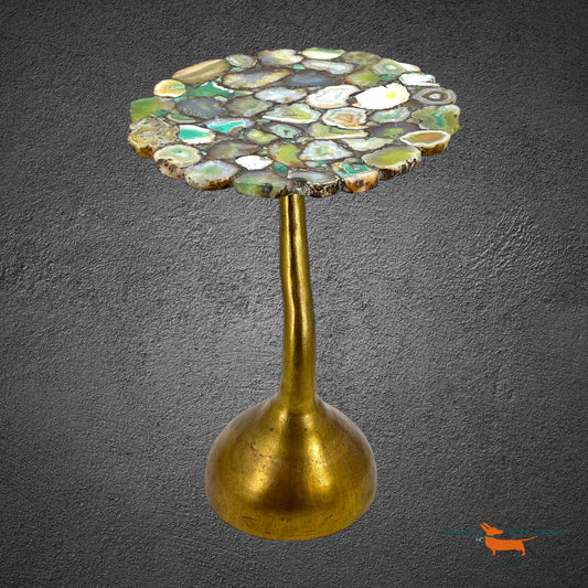 Green Agate (Achat) Stone Side Table
