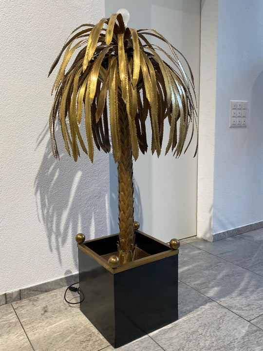 Maison Jansen Brass Palm Tree Lamp - Seventies