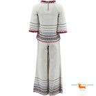 Chanel Cotton Chevron Embroidered Large Pants 2 Pieces