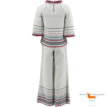 Chanel Cotton Chevron Embroidered Large Pants 2 Pieces