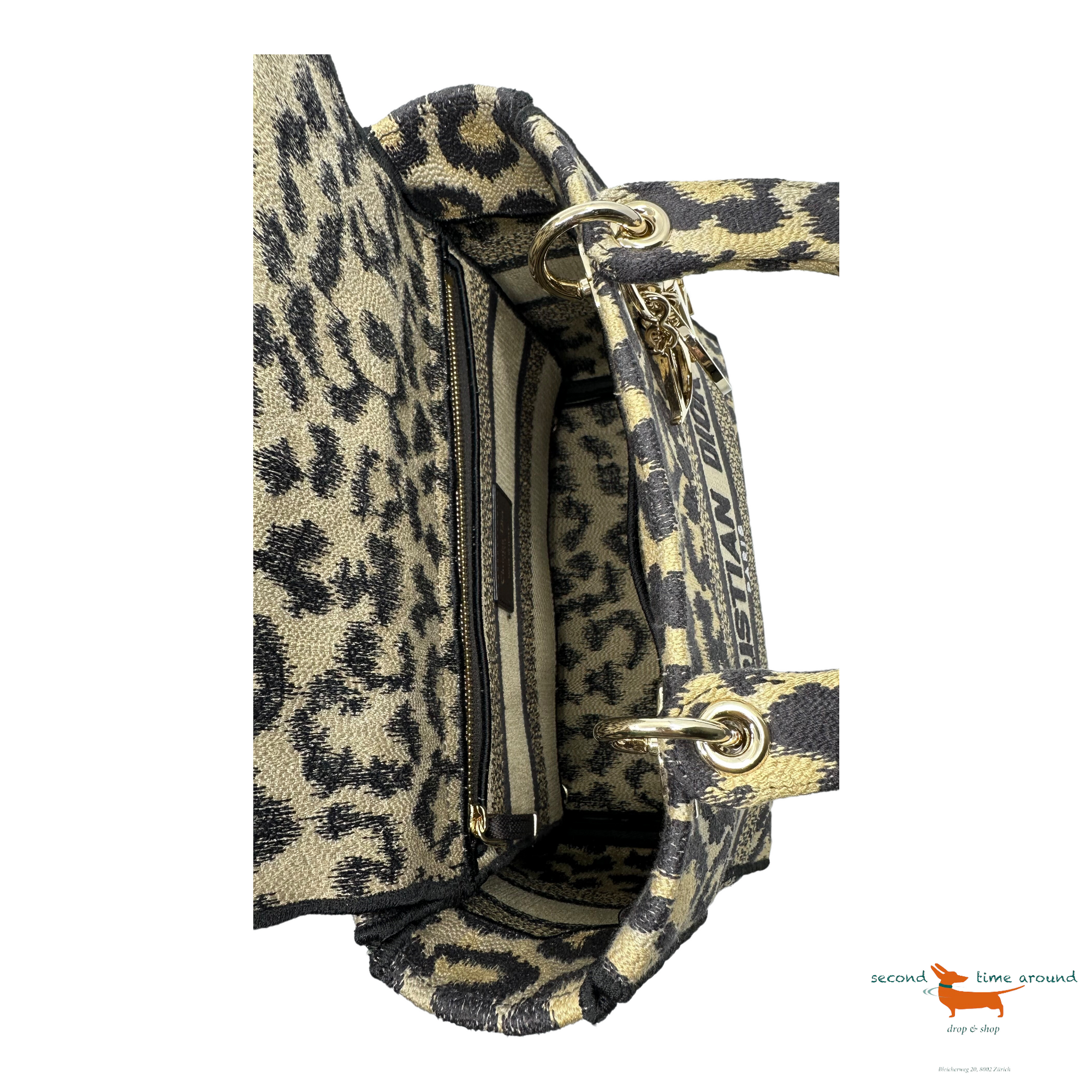 Christian Dior Lady D-Lite Bag Embroidered Canvas Medium Bag