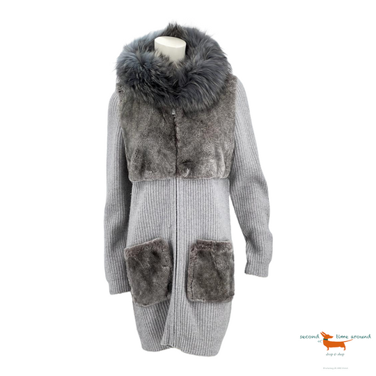 Max&Moi  Knitted Coat with Fur