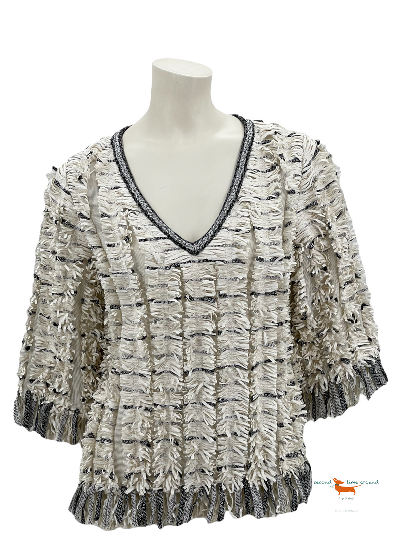 Chanel Ribbon Fringed Pullover