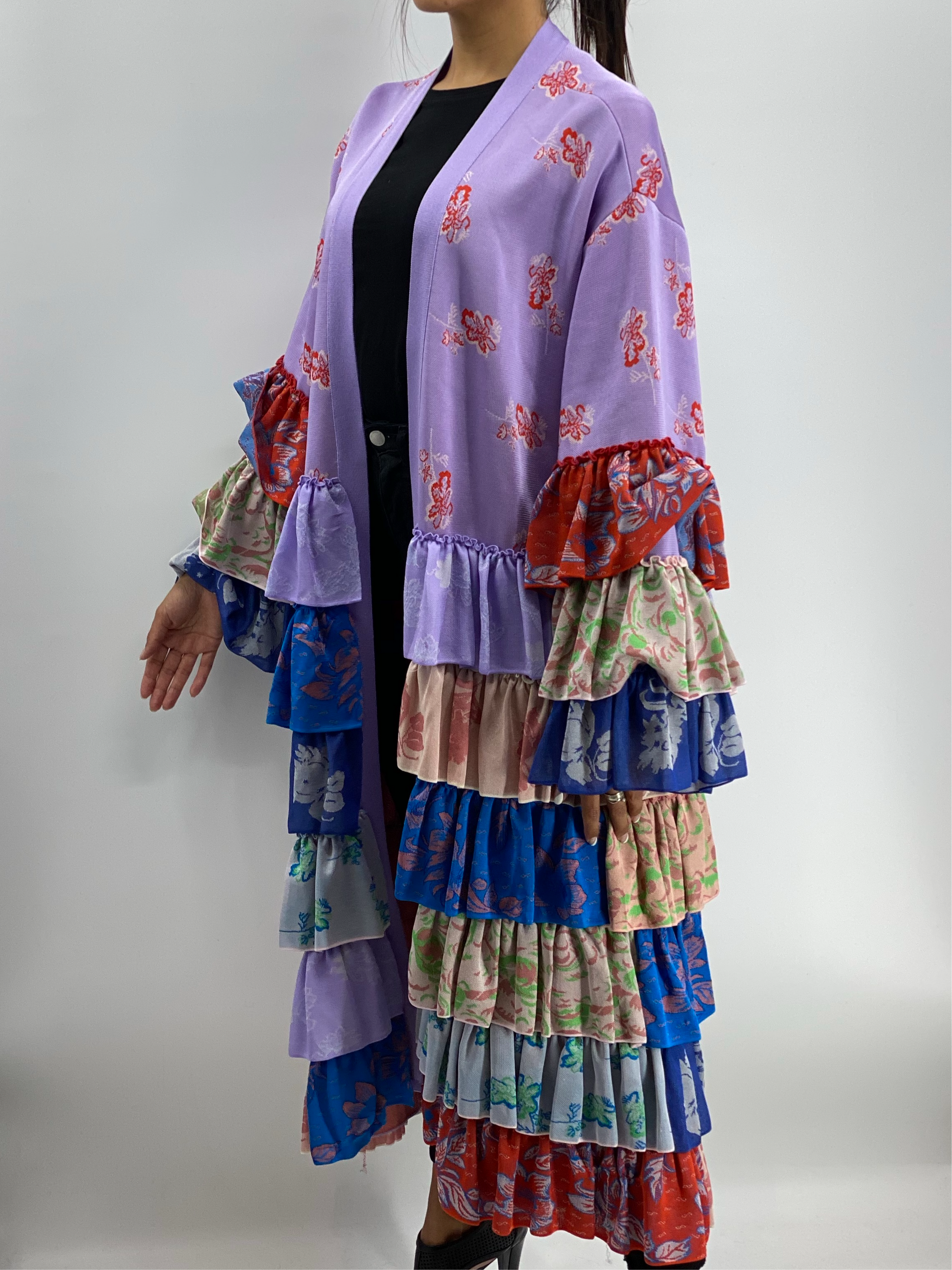 loewe paula's ibiza ruffled jacquard robe coat