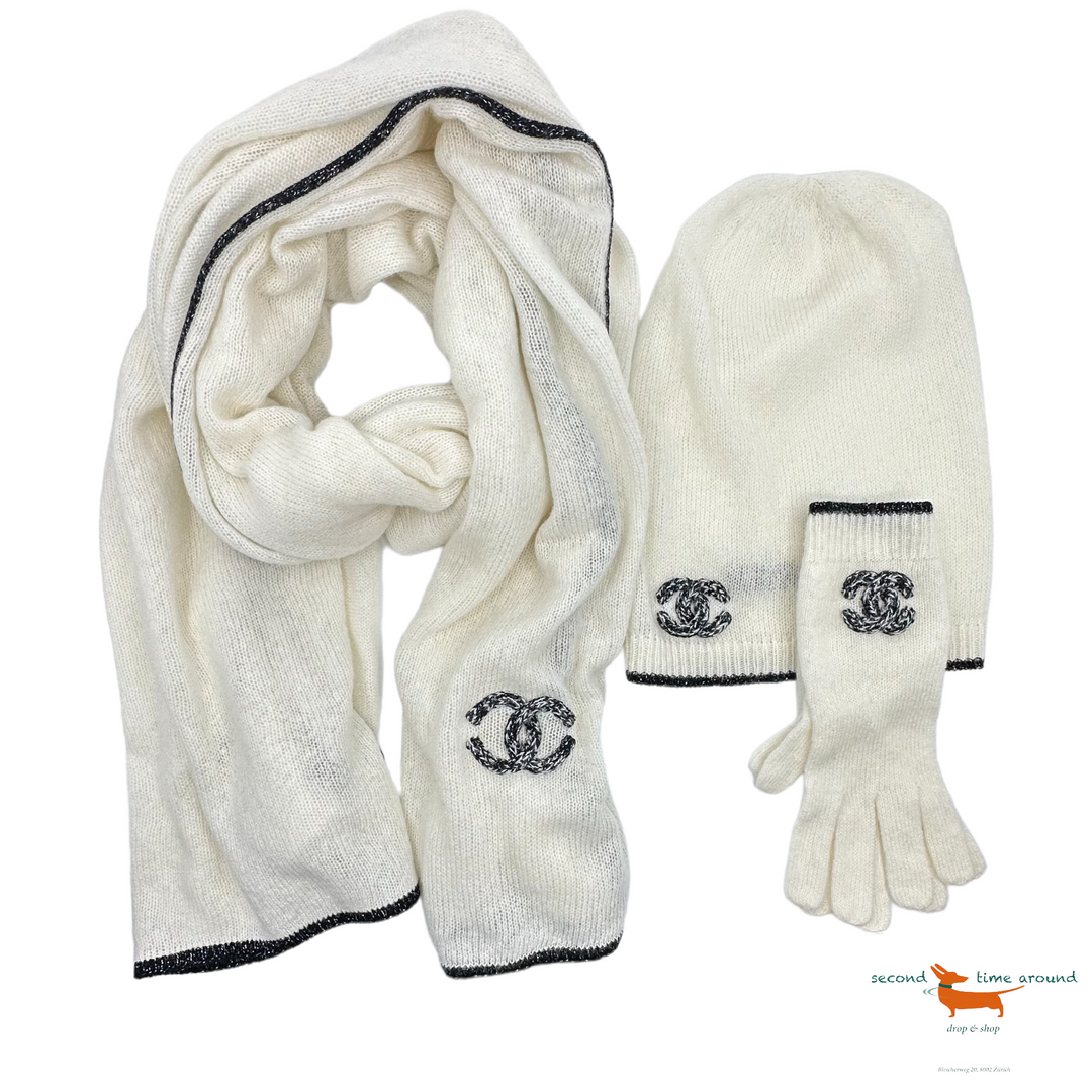 Chanel Scarf, Hat and Gloves
