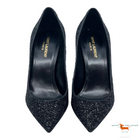 Saint Laurent Anja Black Glitter Pumps