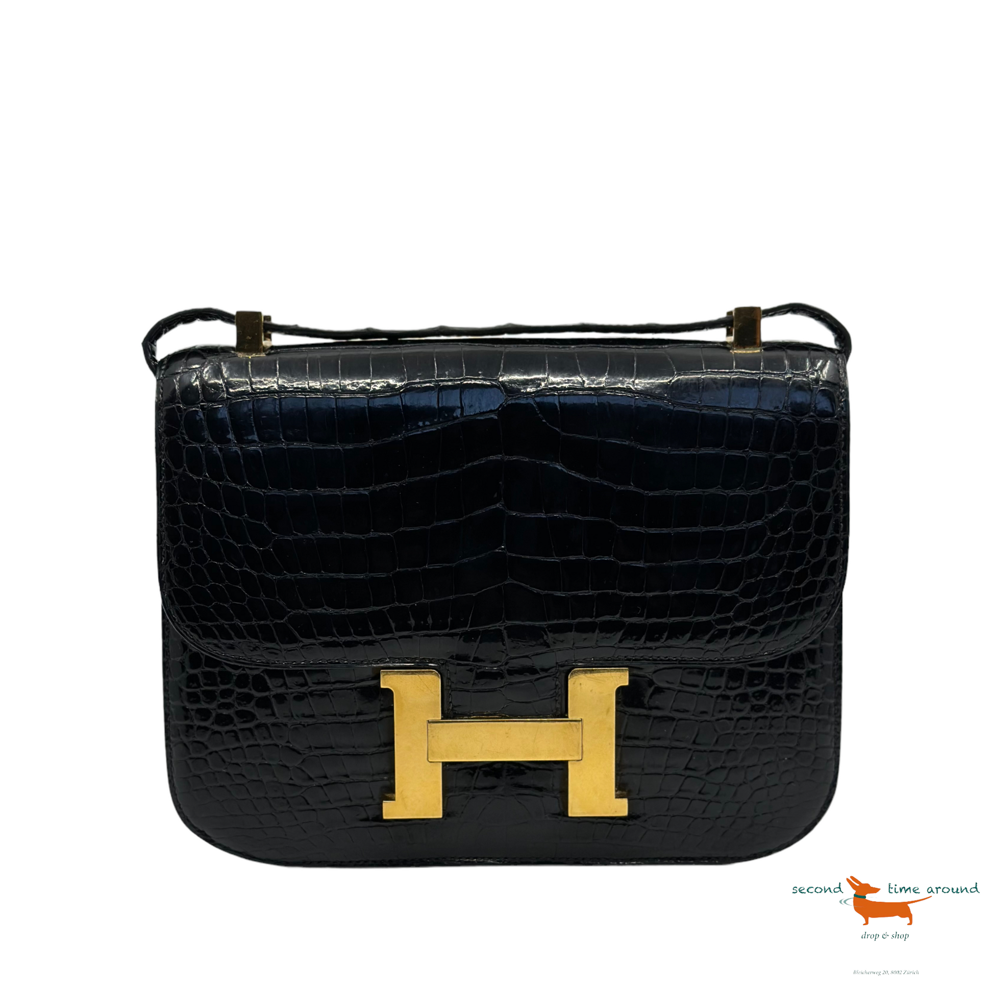 Hermes Crocodile Constance 23 Shoulder Bag Second Time Around