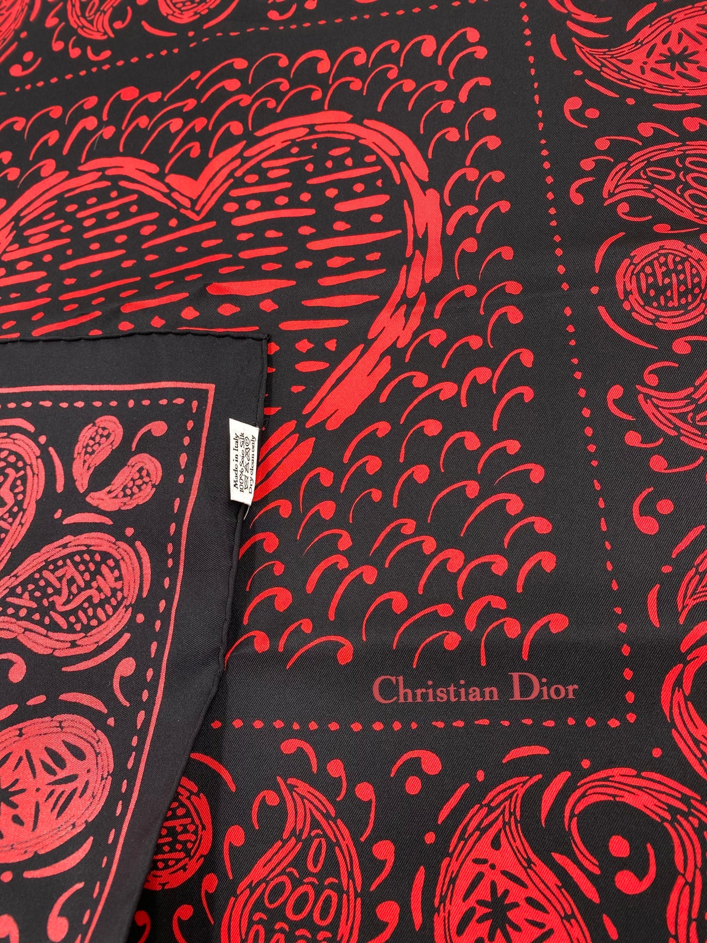 Dior Scarf Red in Black