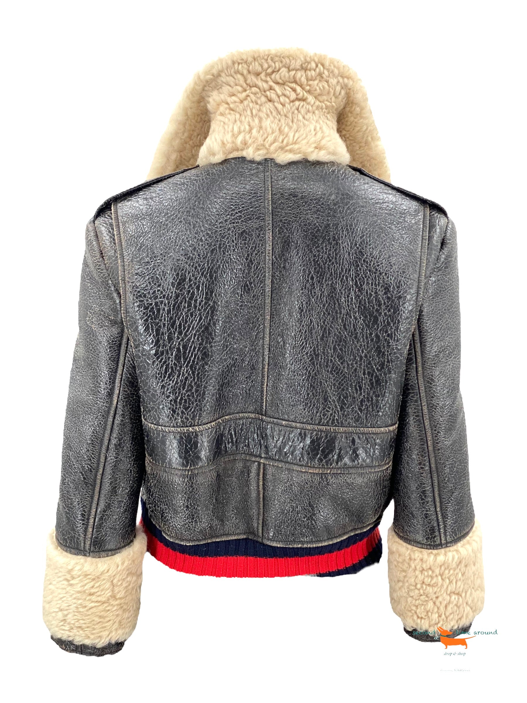 Gucci Embroidered leather jacket