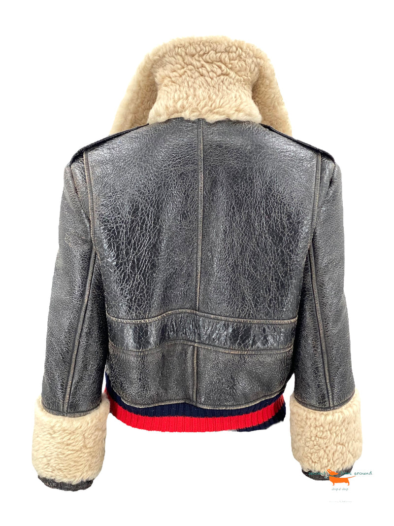 Gucci Embroidered leather jacket