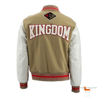 Burberry Beige and White Wool and Leather Padfield Bomber Jacket