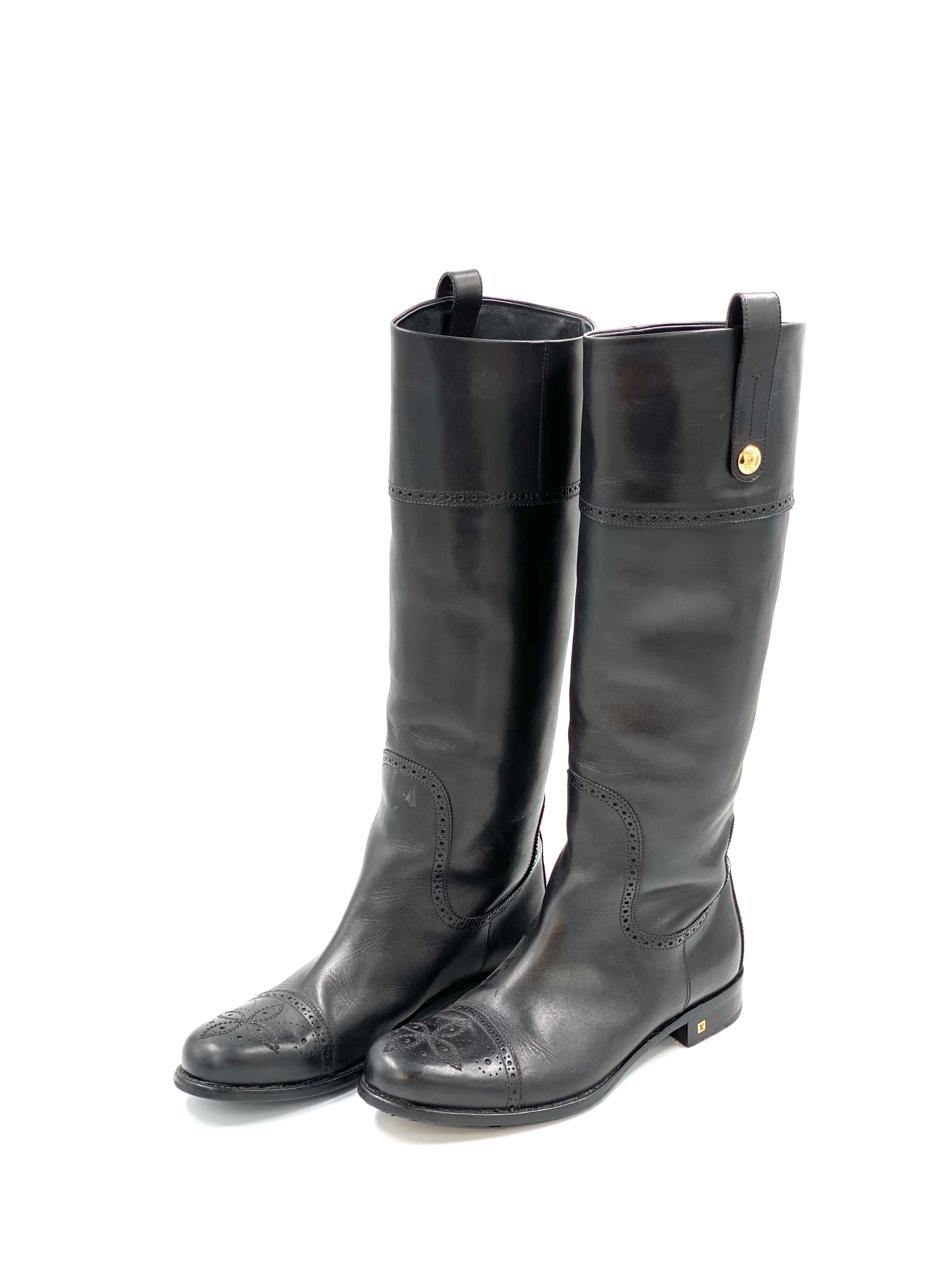 Louis Vuitton Stiefel Leder Schwarz 39
